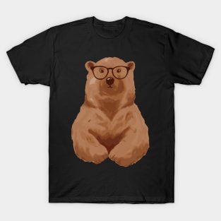 Bear with Glasses Wise Bear Clever Bear Smart Bear Hipster Bear Lover Shirt T-Shirt
